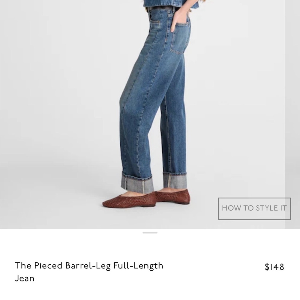 NWT Madewell Pieced Barrel leg jeans. Size 25 - Picture 4 of 8